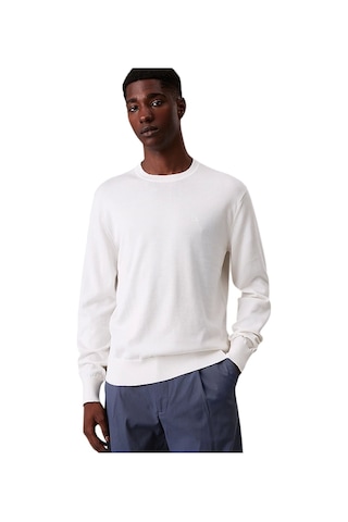 Calvin Klein Supima Cotton Erkek Beyaz Sweatshirt Lv040bm343-yas Beyaz