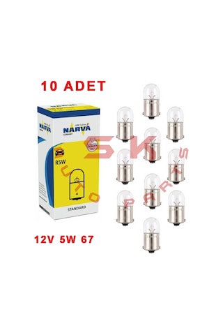 Skauoto 12V R5W 67 Park Stop Ampulü Narva 17171 10 Adet Skauoto 12V R5W 67 Park Stop Ampulü Narva 17171 10 Adet