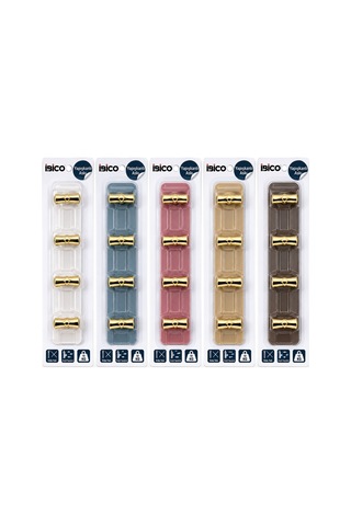 İbico İ17-013 5 Kollu Gold Ve Yapışkanlı Pls. Askı 5kg.taşıma T Mika Kristal Şeffaf Renkli Taban - 12'li Paket