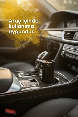 Grimorlife 6 Adet Siyah Çizgili Dekoratif Plastik Kokusuz Yanmaz Küllük Kül Tablası