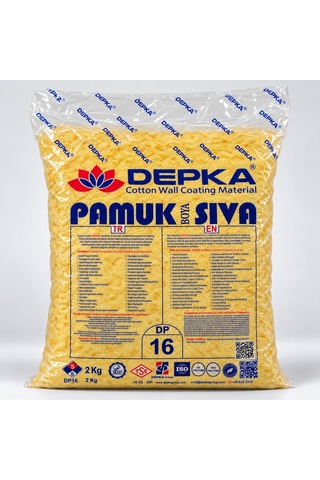 Depka Pamuk Sıva Dp16 2 Kg 7-8 M² İpek Sıva Alternatifi Isı Ve Ses Yalıtımlı Dekoratif Sıva
