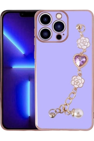 Apple Uyumlu iPhone 12 Pro Kılıf El Tutamaçlı Kamera Korumalı Zore Taka Silikon Kapak Mor
