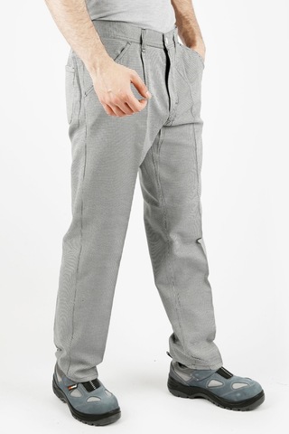 Uniprom Erkek Doktor Hemşire Aşçı Hizmetli Pantolon Alpaka Kumaş Kareli Siyah - Beyaz