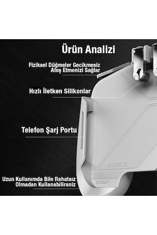 Polham L1-R1 Telefon Oyun Kolu, 4-6.5inch Telefon Uym Pubg, Call Of Duty Oyun kolu, Gamer Tetik
