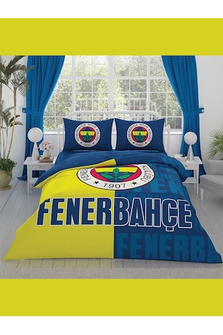 Taç Lisanslı Nevresim Takımı Fenerbahçe Parçalı Logo Çift Kişilik Taç Lisanslı Nevresim Takımı Fenerbahçe Parçalı Logo Çift Kişilik