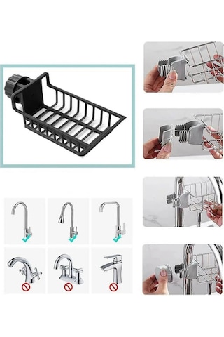 Anadolu Saray Pratik Lavabo Süngerliği Ayarlı Musluk Yanı Evye Bulaşık Süngeri Tezgah Bezi Organizeri