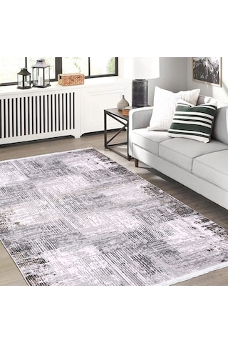 Çam Halı Crea Plus Stone Roxanne 17187 Krem Gri Modern Desenli Makine Halısı