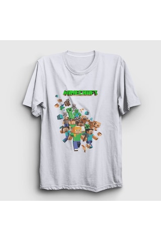 Presmono Unisex All Minecraft T-shirt Beyaz Presmono Unisex All Minecraft T-shirt Beyaz