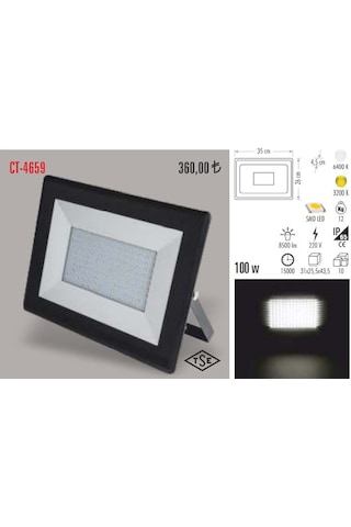 Cata Ct-4659 100 Watt Slim Led Projektör N11.583