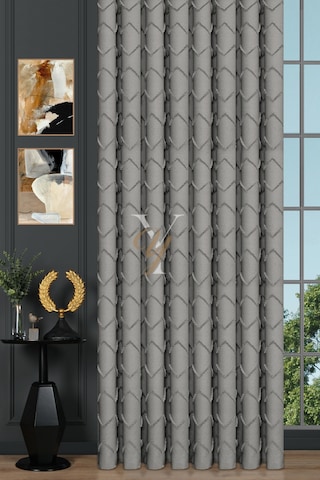 Jakar Kesme Fon Perde Ezgi V-6014 Gri Gri