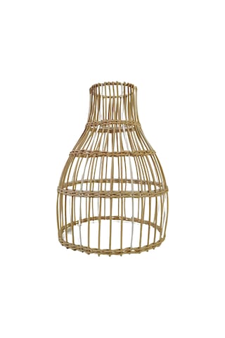 Homyl Rattan Abajur Avize Işık Fikstürü Kapak Art Craft 18cmx26cm Bej