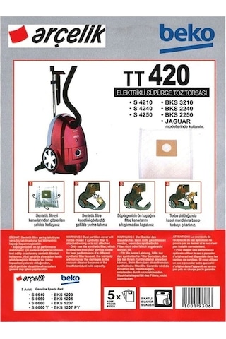 Beko Bks-2250 A Bks-2240 C Elektrikli Süpürge Toz Torbası 5 Adet Uyumlu