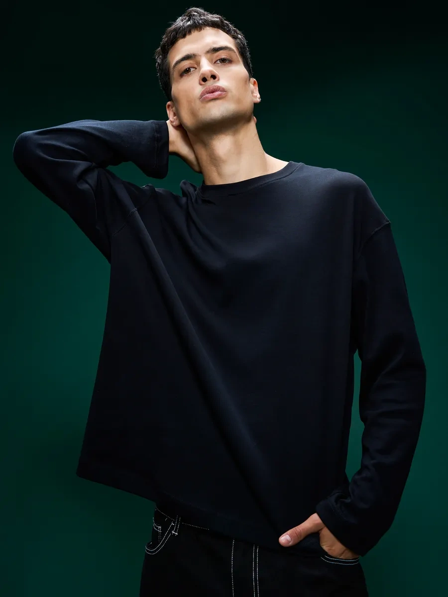 Tvoe Pamuklu Oversize Uzun Kollu 462771319 SIYAH