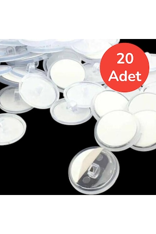 20 Adet Şeffaf Yuvarlak Güçlü Disk Yapışkan 3 Cm Çaplı Çift Taraflı Askı Ve Dekor Sabitleme Diskleri Şeffaf