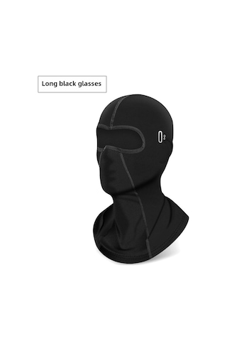 Hangfox Motorcycle Kask İçi Liner: Güneşten Koruma, Teri Emici, Nylon Dokuma, Gözlük Delikli, Siyah Uzun Tip Standart Beden Diğer