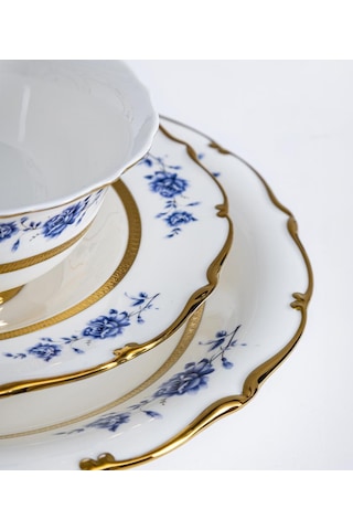 Maxx Doria Majestic Azure 12 Kişilik 77 Parça Yemek Takımı Pa2097 Beyaz - Altın