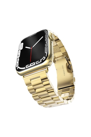 Forzacase Apple Uyumlu Watch 10 Series 46mm İle Metal Bakla Kordon Kayış - Fc179 Gold