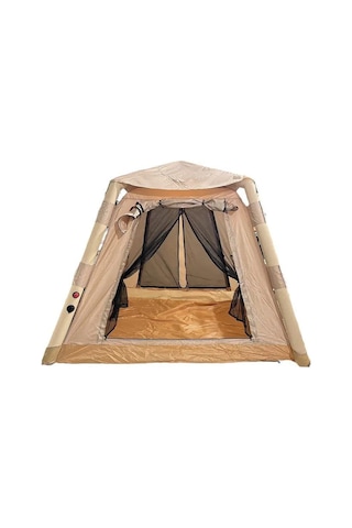 4 Kişilik 4 Mevsim Şişme Çadır 220 X 220 Pompalı Set Krem