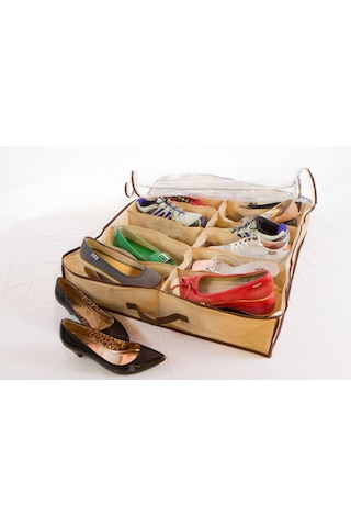 Shoes Under Portatif Ayakkabı Saklama Hurcu Renkli