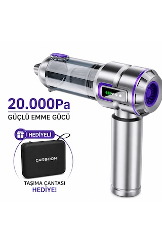 Ultratekno Carboon Serisi Spr-18 20.000 Pa 6000 Mah Kablosuz Üflemeli Araç Süpürgesi 20000 Pa