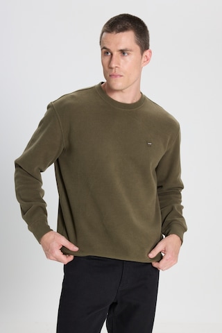 Wrangler Regular Fit Normal Kesim Bisiklet Yaka Haki Sweatshirt Haki