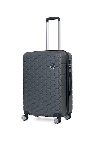 Reymond Luggage Altıgen Abs Seyahat Valizi, Orta Boy Antrasit