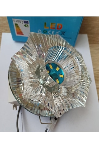 Atlantis Kristal Camlı Led Spot 3W -6500K- Beyaz Işık Ak-R2968