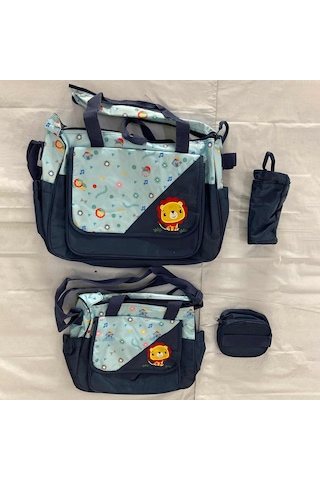 Suntek Bebek Bezi Çanta Seti Cepli Şişe Çantalı Koyu-mavi 0 Numara