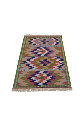 Kilim Antik El Dokuma Yün Batı Anadolu Yüncü Yörük Kilimi 0135 - Yeni - Çok Renkli