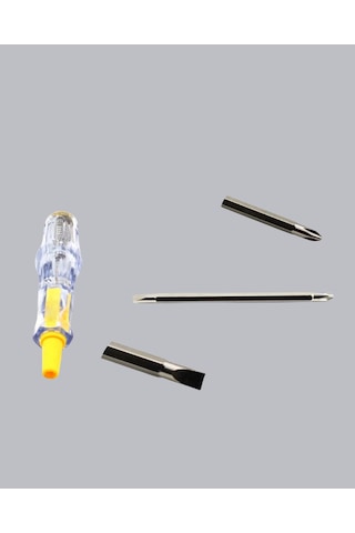 Elektrik Test Kalemi Neon Işıklı Nikel Kaplama 110-220v Dirençli