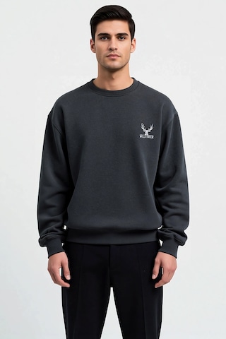 Benerly Erkek Bisiklet Yaka Düşük Kol Uzun Kol Sweatshirt Fonksiyonel Day Antrasit Melanj