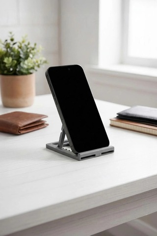 Katlanabilir Masaüstü Telefon Ve Tablet Standı Gri Renk