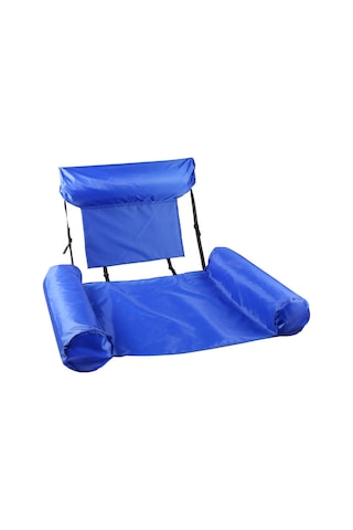 Mufunye Gemi Mavisi Çift Yataklı Çalıştırılabilir Su Yatağı - Yatırganlı Fonksiyonlu Katlanabilir Su Üstü Rahatlatıcı