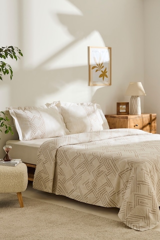 Kaşmir Home Sagan Çift Kişilik Pike Takımı Bej Bej