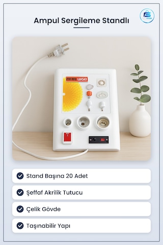 Ampul Ve 12v Led Panel Deneme Standı Duy Sergileme Mağaza Showroo