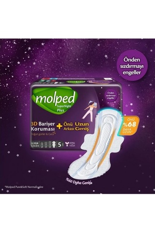 Molped Süpernight 3d Bariyerli Önü Uzun Süper Gece 14 Lü X 3 Ade PKT.MOLPED.032
