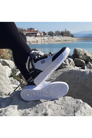 Dunlop 2243 Beyaz-Siyah Fuspetli Ortapedik Boğazlı Spor Ayakkabı AYKSAYAK-000505