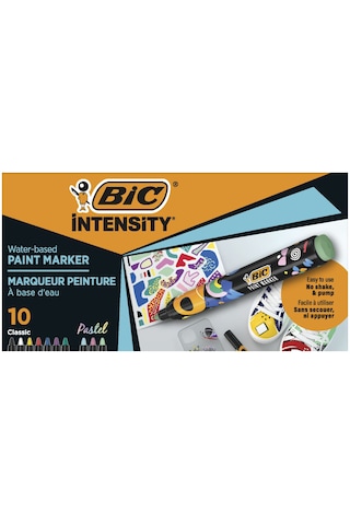 Bıc Intensity Akrilik Boya Kalemi 10'lu Set Cam Ahşap Taş Metal Kumaş Üzerine Yazan Marker