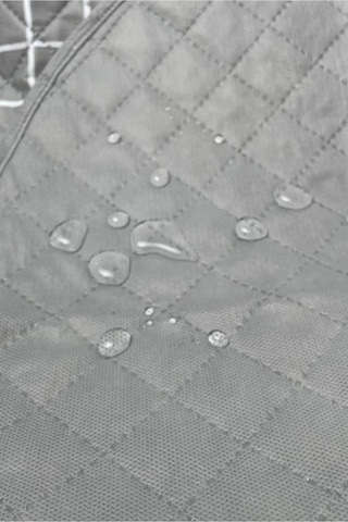 Kendinden Çantalı Kapitone Piknik Örtüsü 125x150 Cm Su Geçirmez Oduncu Desen Gri