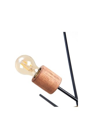 Correx Simurg Ahşap Detaylı 4'lü Avize Kahverengi / Siyah