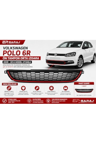 Volkswagen Polo 6r 2009-2014 Model Uyumlu Ön Tampon Orta Izgarası