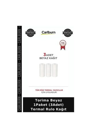 Premium Torima Beyaz 1paket 3adet Termal Rulo Kağıt Cihaz Rulosu Ofis Malzemesi Kırtasiye