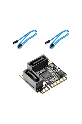Xurunkeji Port Mini Pcı-e Pcı Express'ten Sata 3.0 Dönüştürücü Sabit Disk Genişletme Kartı Sata Kablosu İle Pc Bilgisayar İçin