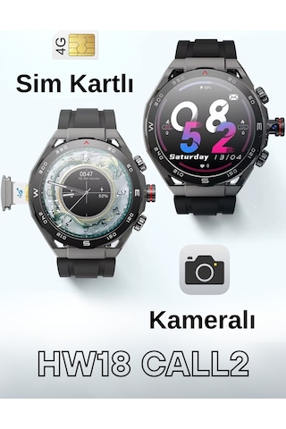 Wearfitpro Hw18 Call 2 Btk Sim Kartlı Kameralı Amoled Ekran Gps Yeni Nesil Özellikler Android Akıllı Saat
