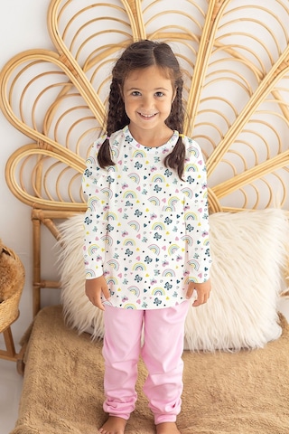 Lilabio %100 Pamuk Kelebekli Bebek Çocuk Pijama Takımı Pembe