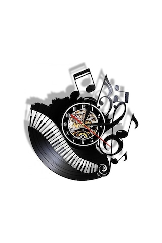 Primepickings Işık Oturma Odası İle 12 Inç Vinil Kayıt Duvar Saati Moda Anahtar Not Iskandinav Saat Modern M A