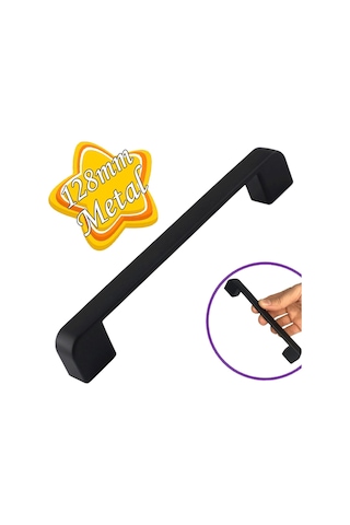 Oval Marmara Kulp 128 Mm Siyah Mutfak Kulpu Çekmece Dolap Kapak Kulbu Metal Mobilya Dolabı Kulpları