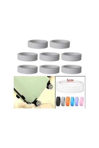 Homyl 8x Silikon Bagaj Jant Kapakları Çizilmeye Karşı Koruma Gri