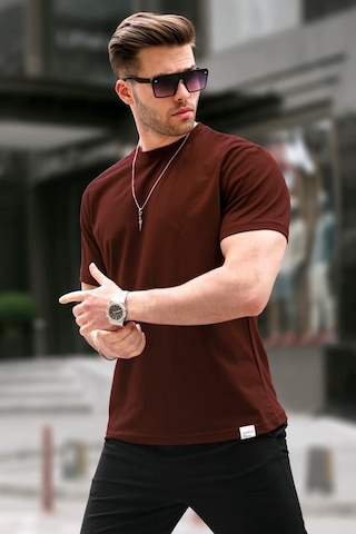 Madmext Acı Kahverengi Regular Fit Basic Erkek Tişört 6131 Acı Kahverengi