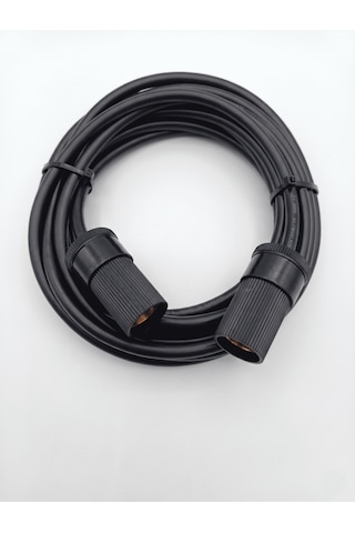 Araç Çakmaklık Uzatma Kablosu Dişi+dişi 12-24 Volt 16 Amper 2 X1 Mm Ttr Bakır10 Mt-siyah